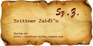 Szittner Zalán névjegykártya